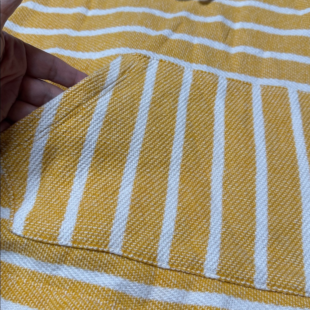 Old Navy Cali Striped Baja Hoodie Yellow White Lightweight Pullover XL - Picture 4 of 13